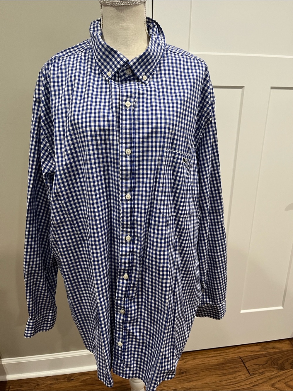 Vineyard Vines Blue and White Gingham Button-Down Shirt